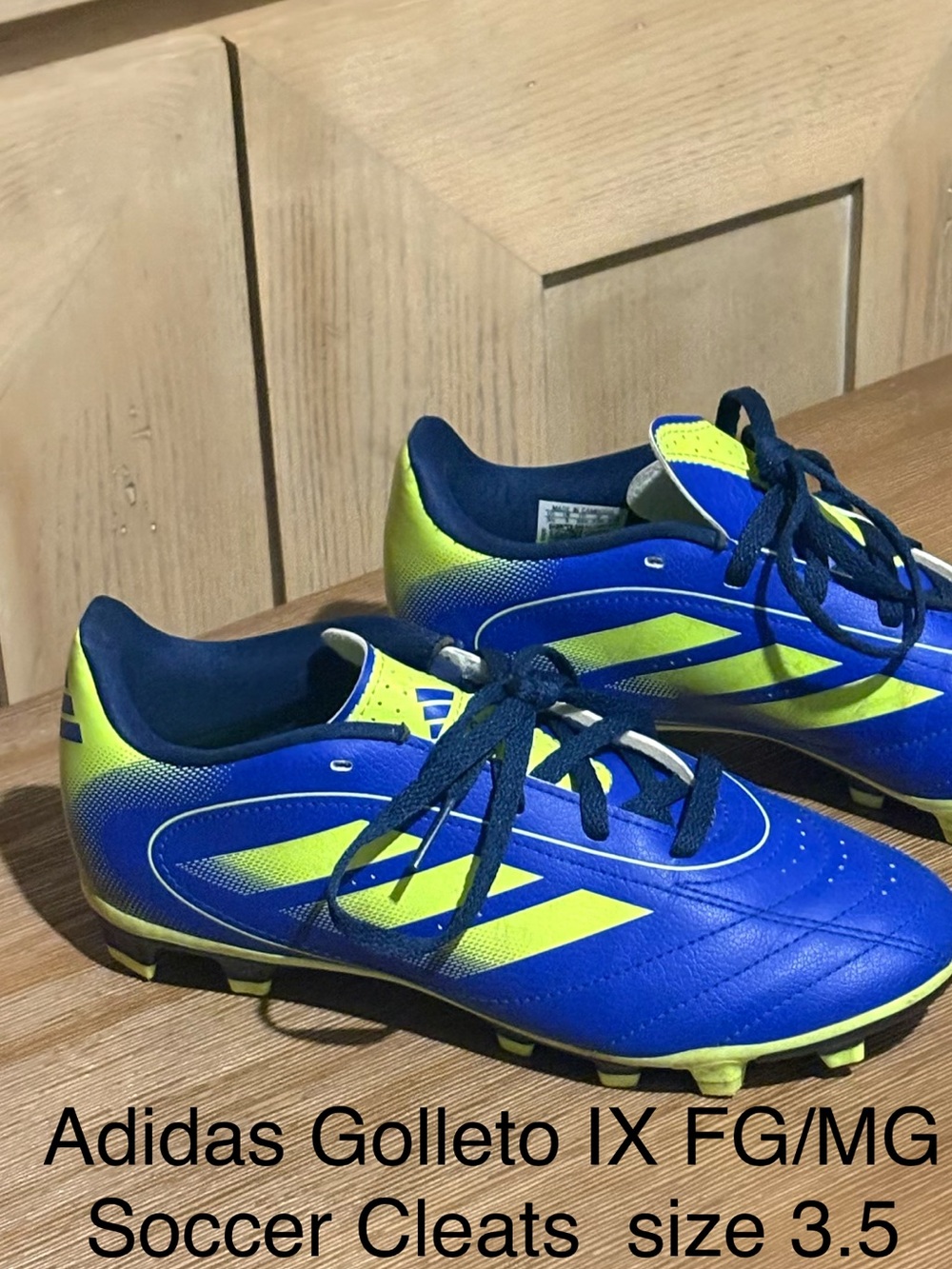 adidas Kids Blue & Neon Yellow Soccer Cleats